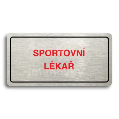 Piktogram "SPORTOVNÍ LÉKAŘ" - stříbrná tabulka - barevný tisk
