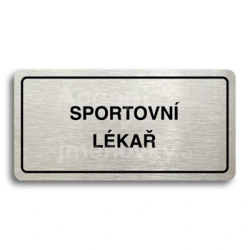 Piktogram "SPORTOVNÍ LÉKAŘ" - zlatá tabulka - černý tisk