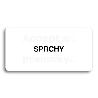 Piktogram "SPRCHY" - bílá tabulka - černý tisk bez rámečku