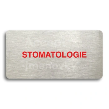 Piktogram "STOMATOLOGIE" - stříbrná tabulka - barevný tisk bez rámečku