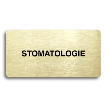 Piktogram "STOMATOLOGIE" - zlatá tabulka - černý tisk bez rámečku