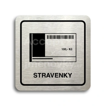 Piktogram "stravenky" - stříbrná tabulka - černý tisk