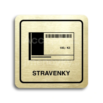 Piktogram "stravenky" - zlatá tabulka - černý tisk