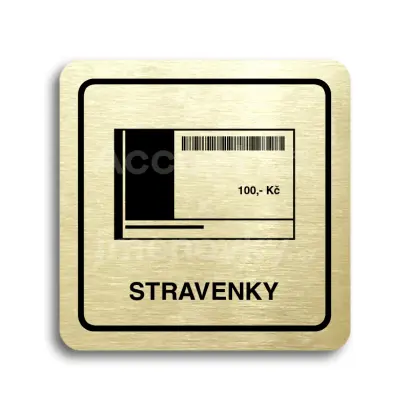 Piktogram "stravenky" - zlatá tabulka - černý tisk
