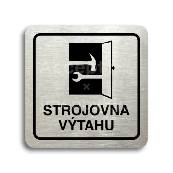 Piktogram "strojovna výtahu" - stříbrná tabulka - černý tisk