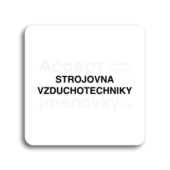 Piktogram "strojovna vzduchotechniky II" - bílá tabulka - černý tisk bez rámečku