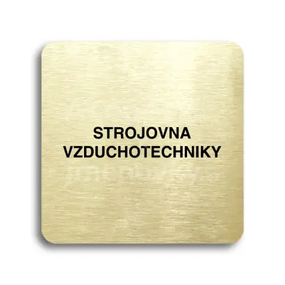 Piktogram "strojovna vzduchotechniky II" - zlatá tabulka - černý tisk bez rámečku
