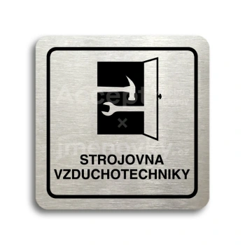 Piktogram "strojovna vzduchotechniky" - stříbrná tabulka - černý tisk