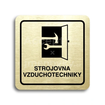 Piktogram "strojovna vzduchotechniky" - zlatá tabulka - černý tisk