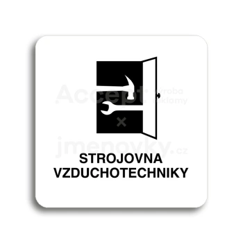 Piktogram "strojovna vzduchotechniky" - bílá tabulka - černý tisk bez rámečku