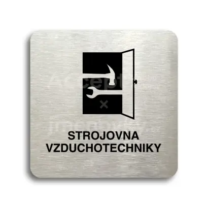 Piktogram "strojovna vzduchotechniky" - stříbrná tabulka - černý tisk bez rámečku