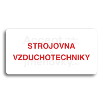 Piktogram "STROJOVNA VZDUCHOTECHNIKY" - bílá tabulka - barevný tisk bez rámečku