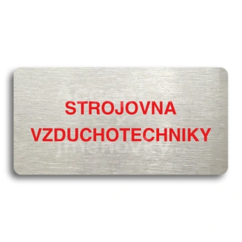 Piktogram "STROJOVNA VZDUCHOTECHNIKY" - stříbrná tabulka - barevný tisk bez rámečku