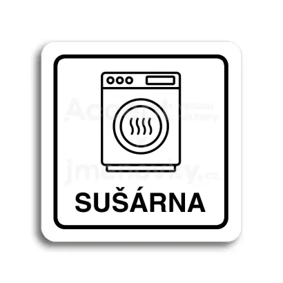 Piktogram "sušárna II" - bílá tabulka - černý tisk