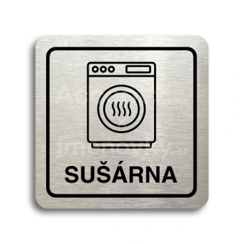 Piktogram "sušárna II" - stříbrná tabulka - černý tisk