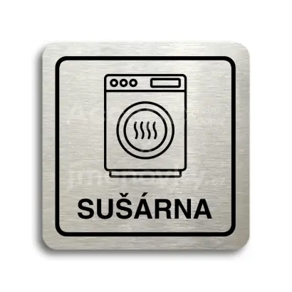 Piktogram "sušárna II" - stříbrná tabulka - černý tisk