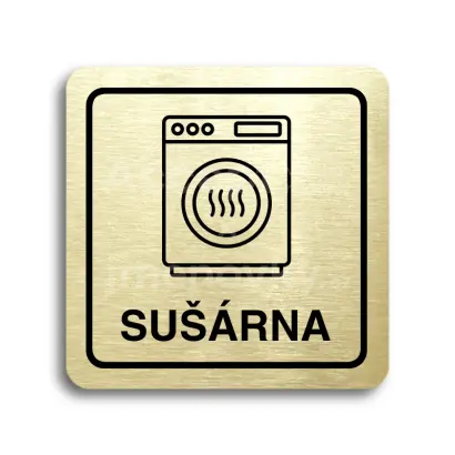 Piktogram "sušárna II" - zlatá tabulka - černý tisk