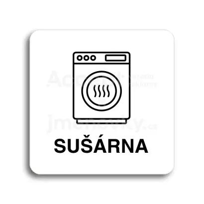 Piktogram "sušárna II" - bílá tabulka - černý tisk bez rámečku