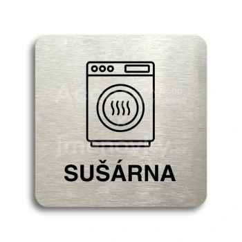 Piktogram "sušárna II" - stříbrná tabulka - černý tisk bez rámečku
