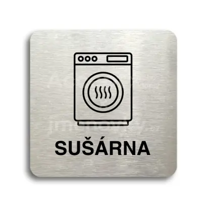 Piktogram "sušárna II" - stříbrná tabulka - černý tisk bez rámečku