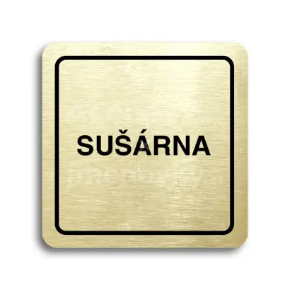 Piktogram "sušárna" - zlatá tabulka - černý tisk