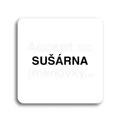 Piktogram "sušárna" - bílá tabulka - černý tisk bez rámečku
