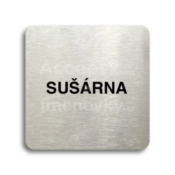 Piktogram "sušárna" - stříbrná tabulka - černý tisk bez rámečku