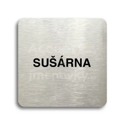Piktogram "sušárna" - stříbrná tabulka - černý tisk bez rámečku