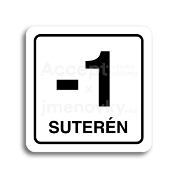 Piktogram "suterén II" - bílá tabulka - černý tisk