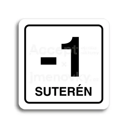 Piktogram "suterén II" - bílá tabulka - černý tisk