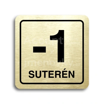 Piktogram "suterén II" - zlatá tabulka - černý tisk