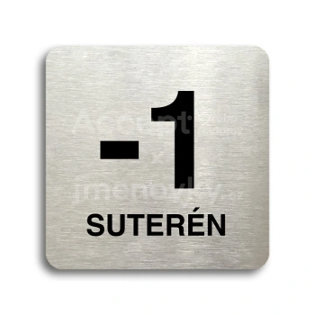 Piktogram "suterén II" - stříbrná tabulka - černý tisk bez rámečku
