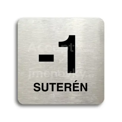 Piktogram "suterén II" - stříbrná tabulka - černý tisk bez rámečku