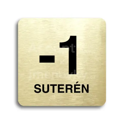 Piktogram "suterén II" - zlatá tabulka - černý tisk bez rámečku