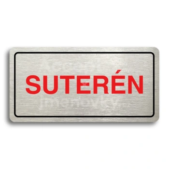 Piktogram "SUTERÉN" - stříbrná tabulka - barevný tisk