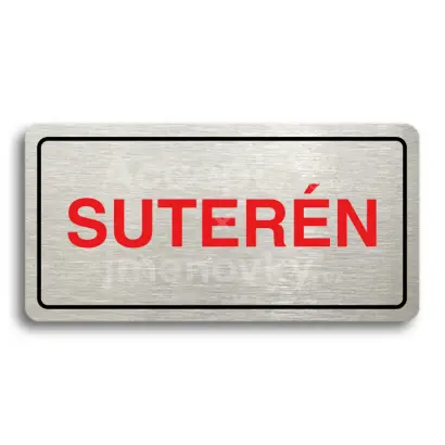 Piktogram "SUTERÉN" - stříbrná tabulka - barevný tisk