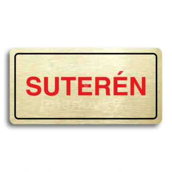 Piktogram "SUTERÉN" - zlatá tabulka - barevný tisk