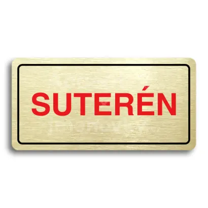 Piktogram "SUTERÉN" - zlatá tabulka - barevný tisk