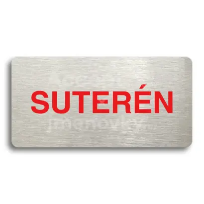 Piktogram "SUTERÉN" - stříbrná tabulka - barevný tisk bez rámečku