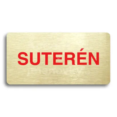 Piktogram "SUTERÉN" - zlatá tabulka - barevný tisk bez rámečku
