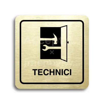 Piktogram "technici" - zlatá tabulka - černý tisk