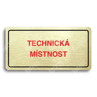 Piktogram "TECHNICKÁ MÍSTNOST" - zlatá tabulka - barevný tisk
