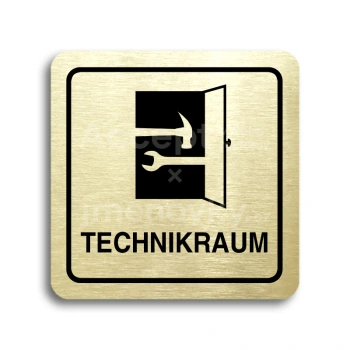 Piktogram "technikraum" - zlatá tabulka - černý tisk