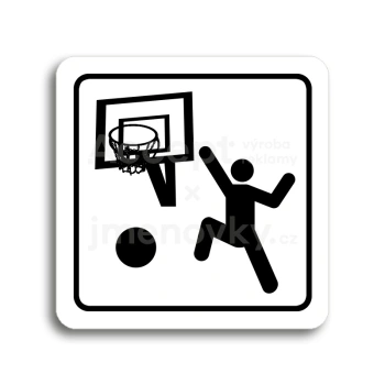 Piktogram "tělocvična II" - bílá tabulka - černý tisk