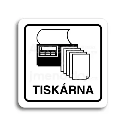 Piktogram "tiskárna" - bílá tabulka - černý tisk