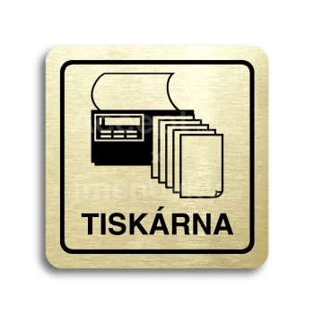 Piktogram "tiskárna" - zlatá tabulka - černý tisk