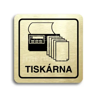 Piktogram "tiskárna" - zlatá tabulka - černý tisk