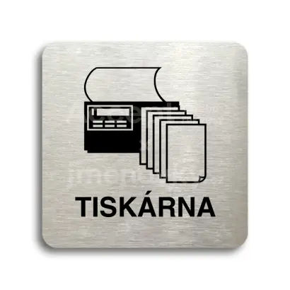 Piktogram "tiskárna" - stříbrná tabulka - černý tisk bez rámečku