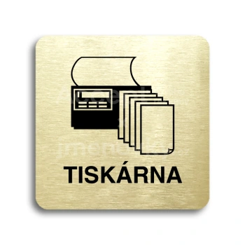 Piktogram "tiskárna" - zlatá tabulka - černý tisk bez rámečku