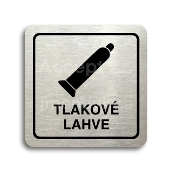 Piktogram "tlakové lahve" - stříbrná tabulka - černý tisk